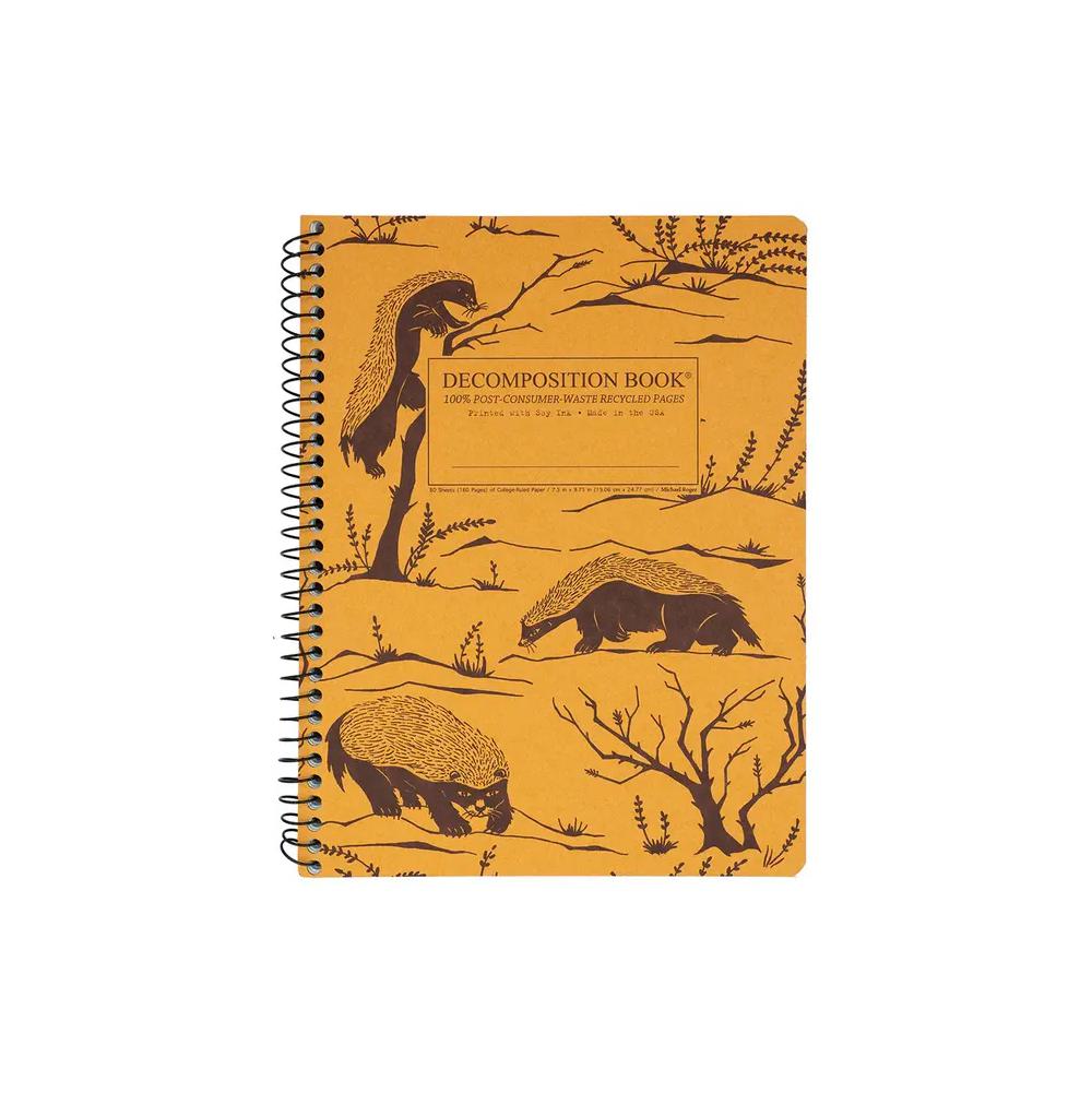 Michael Roger Press, Composition Book, Art & School, 9"x7", Decomp Book, Honey Badgers, 890034